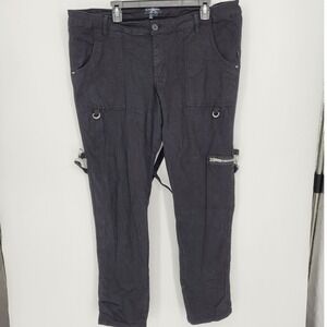Royal Bones Daang Goodman Mens Black Bondage Cargo Pants Straps Size 22 Grunge